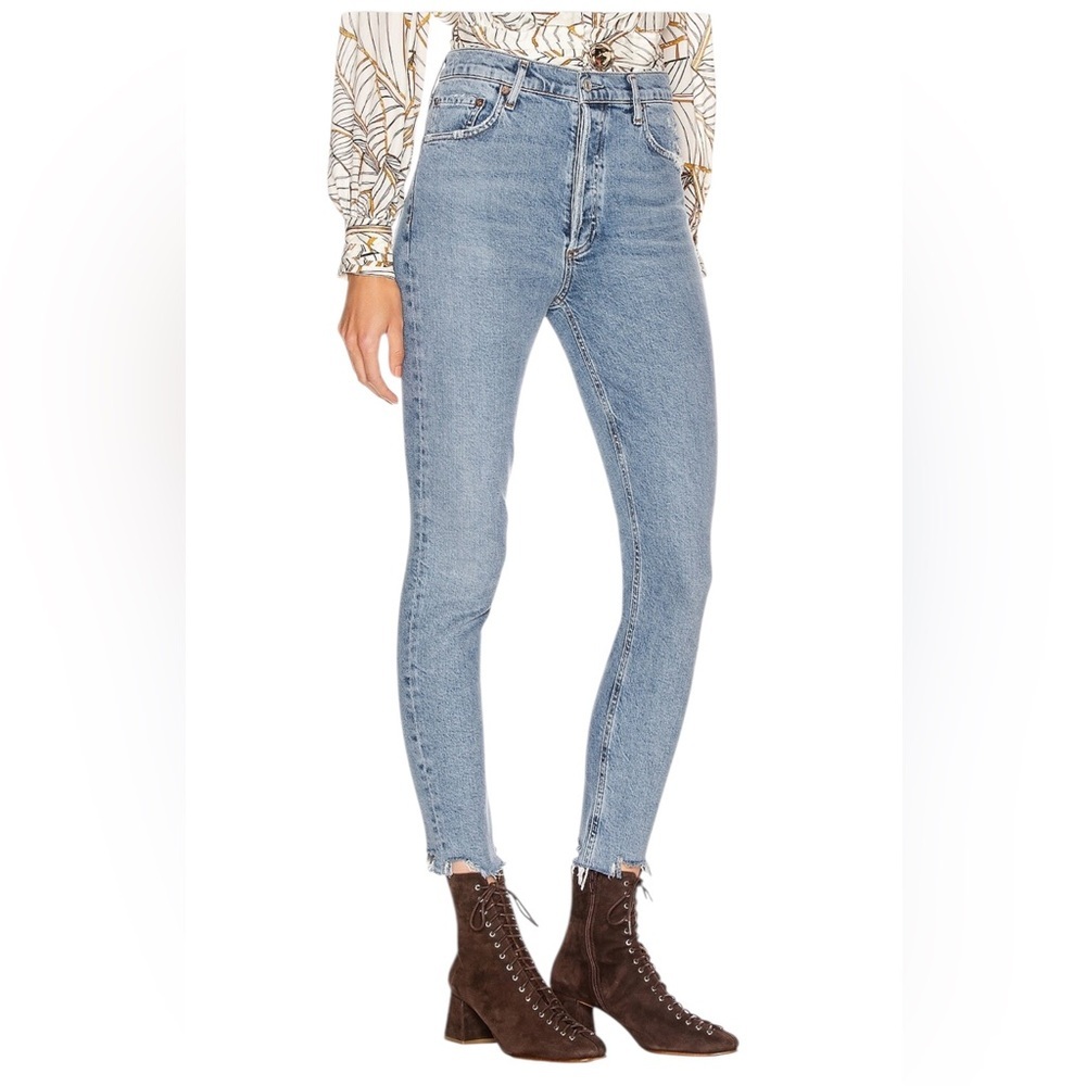 AGOLDE Nico High Rise Slim Fit Denim Jeans in Rooted Size 27